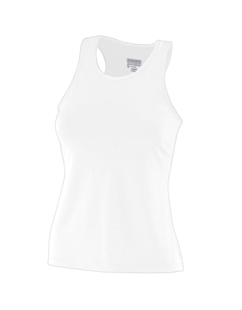 Girls Poly/Spandex Solid Racerback Tank Thumbnail