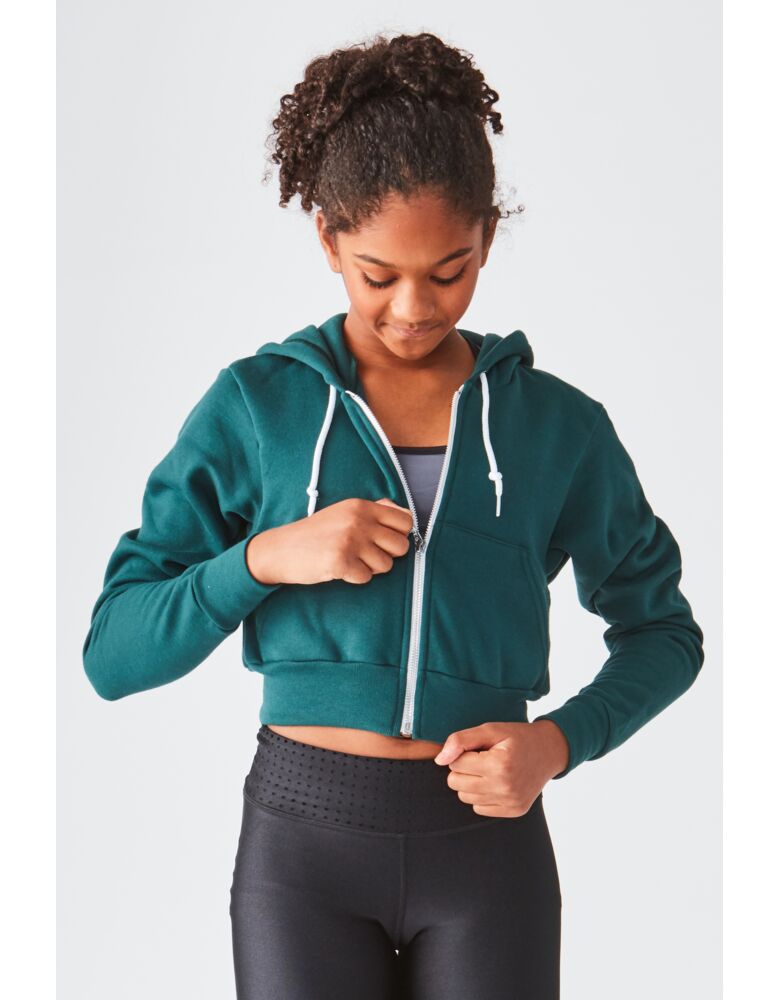 Studio Essentials Crop Full-Zip Fleece Hoodie Thumbnail