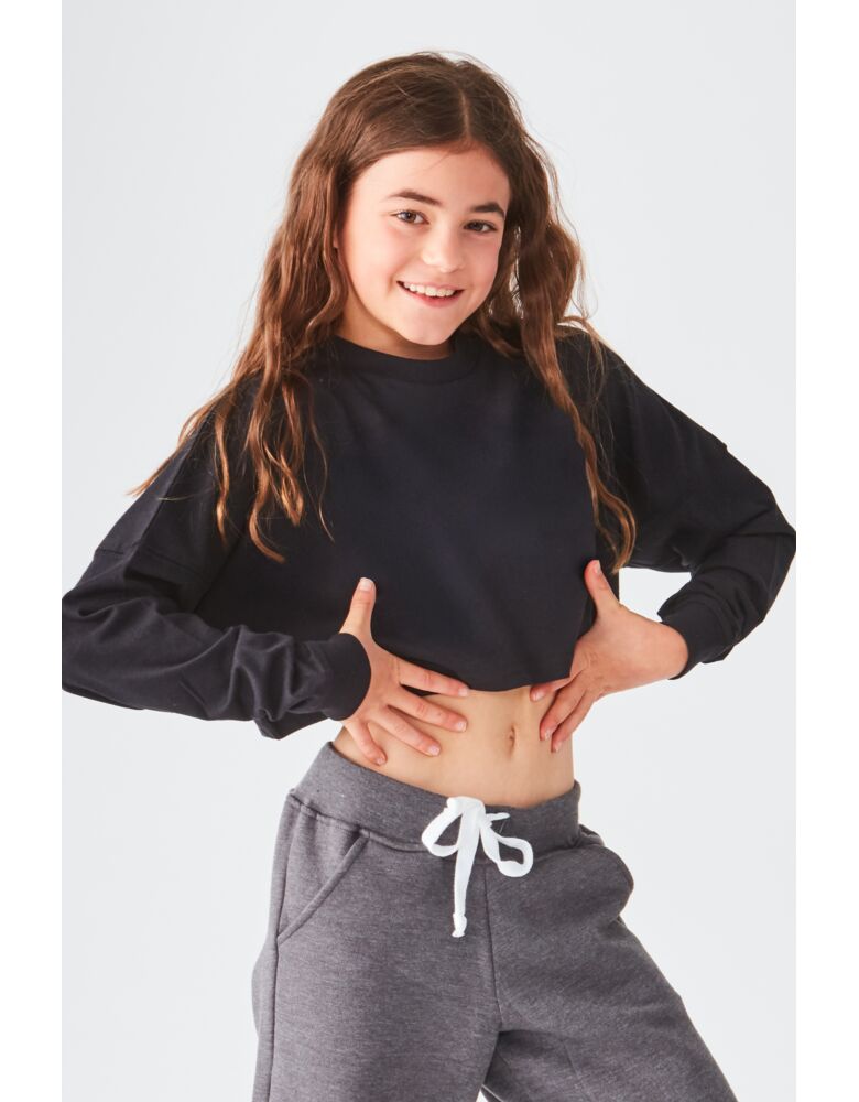 Studio Essentials Boxy Raw Edge Long Sleeve Crop T-Shirt Thumbnail