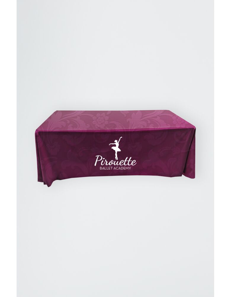 Full-Out Premium Table Cloth - 6' Table, Drape Style, 3 sided, Open Back, Rounded corners Thumbnail