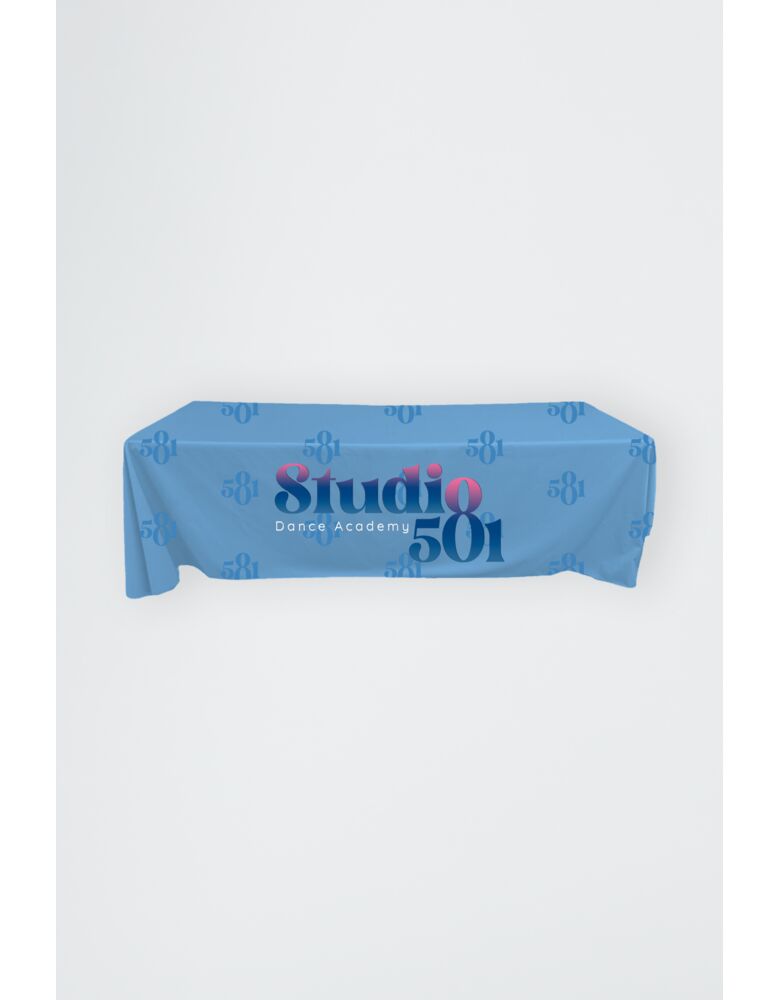 Full-Out Premium Table Cloth - 8' Table, Drape Style, 3 sided, Open Back, Rounded corners Thumbnail