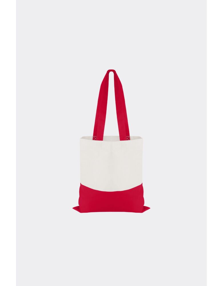 Cotton Colored Accent Flat Tote Thumbnail