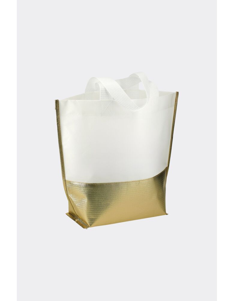 Large Laminated Metallic Bottom Tote Thumbnail