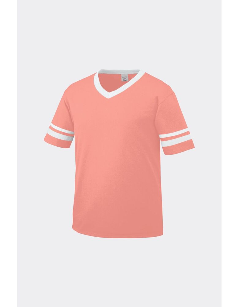 Unisex Sleeve Stripe V-Neck T-Shirt Thumbnail
