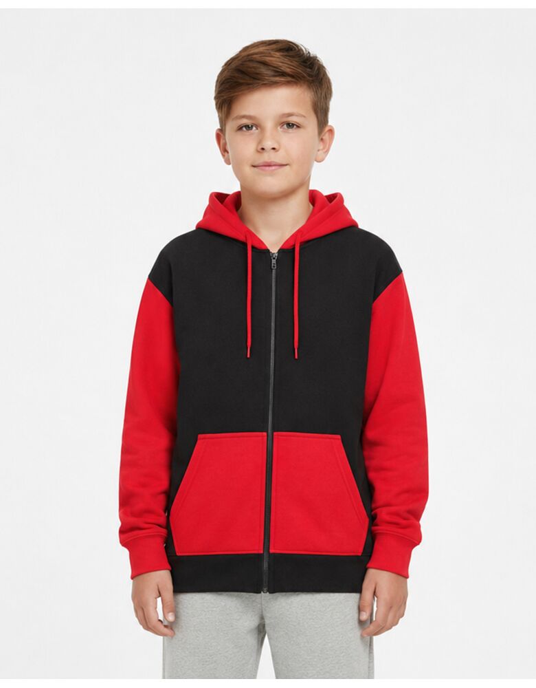 SLX Unisex Youth & Adult  Colorblock Fleece Zip Hoodie  Thumbnail