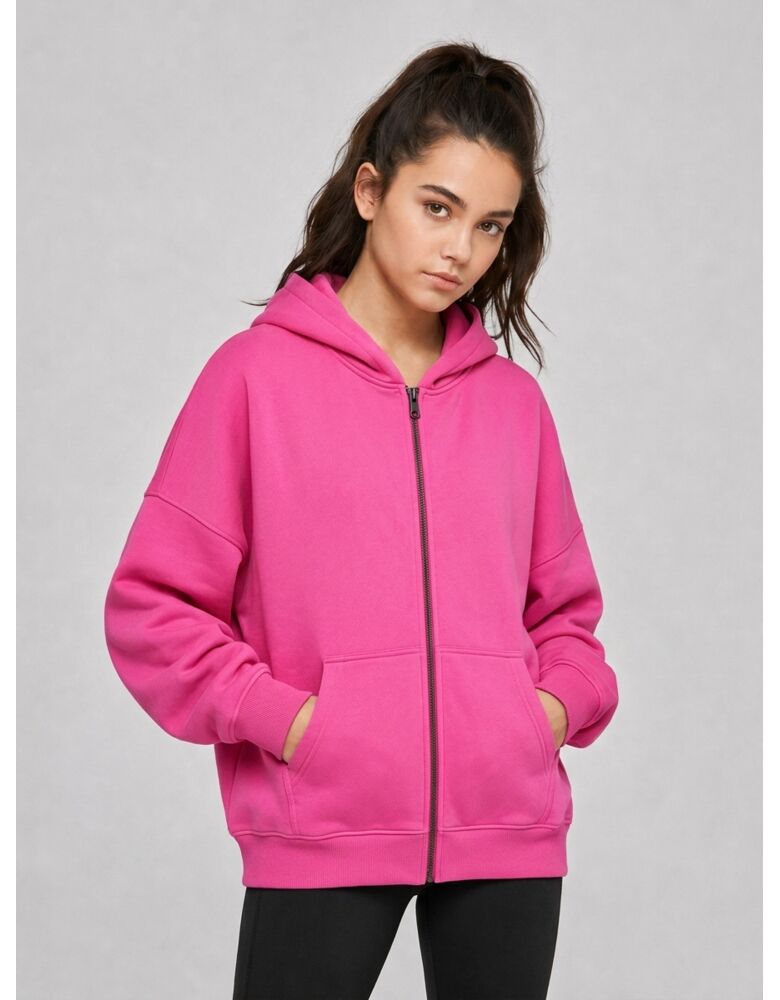 Studio Essentials Oversized Drop Shoulder Zip Hoodie Thumbnail