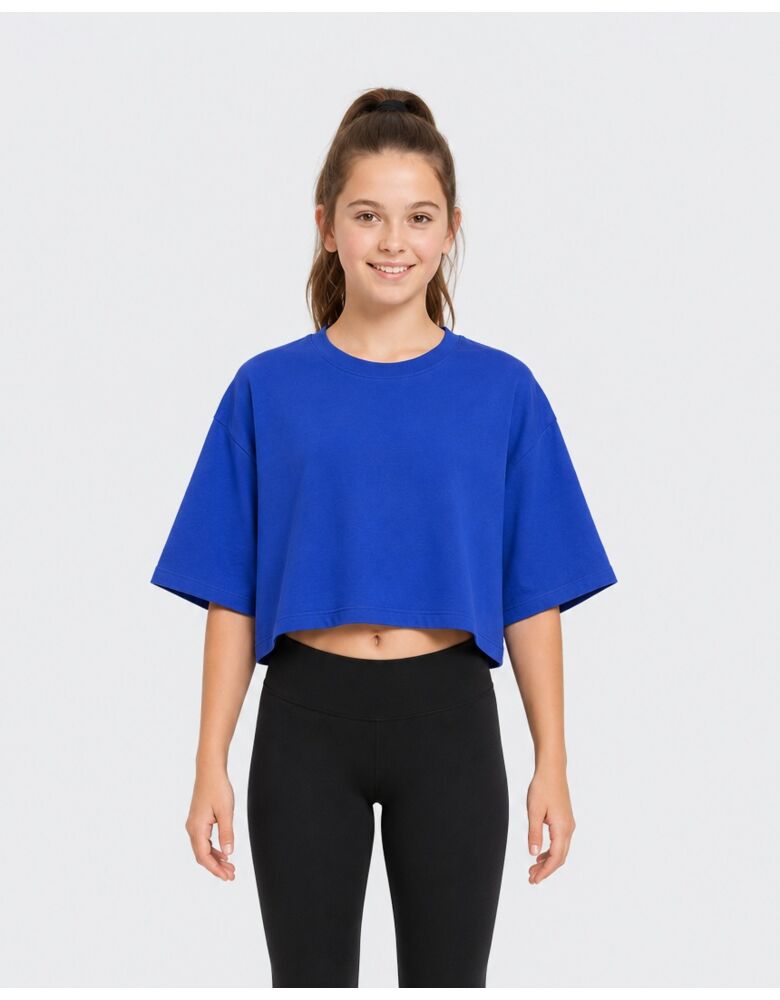 Studio Essentials Oversized Drop Shoulder Crop T-Shirt Thumbnail
