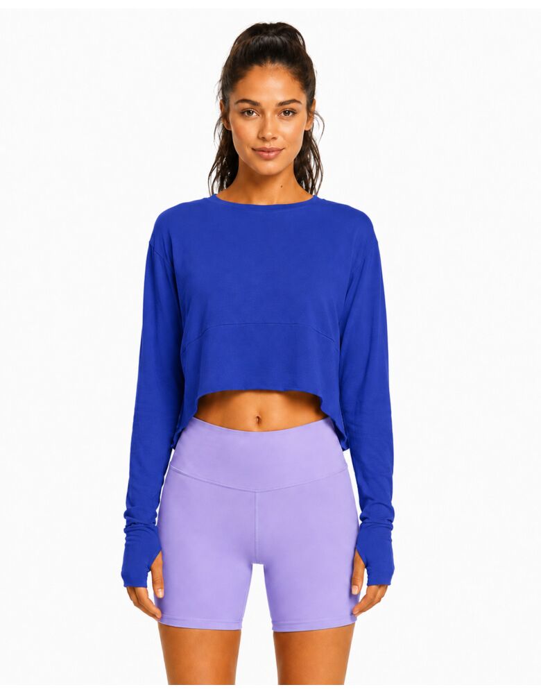 Studio Essentials Crop Hi Low Long Sleeve Thumbnail